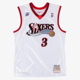 Men's Allen Iverson White Philadelphia 76ers 2001/02 Jersey