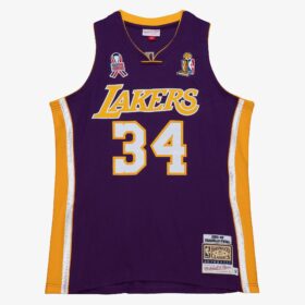 Men's Shaquille O'Neal Purple Los Angeles Lakers 2001/02 Hardwood Classics Player Jersey