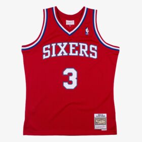 Men's Allen Iverson Red Philadelphia 76ers 2002/03 Hardwood Classics Swingman Player Jersey