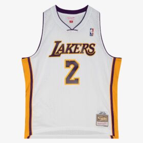 Men's Derek Fisher White Los Angeles Lakers 2002/03 Hardwood Classics Swingman Player Jersey