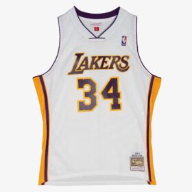 Men's Shaquille O'Neal White Los Angeles Lakers 2002/03 Hardwood Classics Swingman Player Jersey