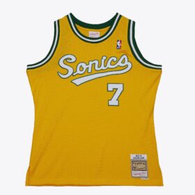 Men's Rashard Lewis Gold Seattle SuperSonics Hardwood Classics 2003/04 Swingman Jersey