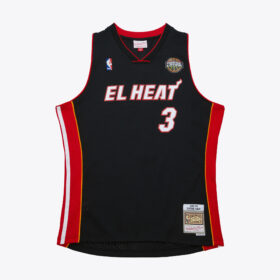 Men's Dwyane Wade Black Miami Heat 2008/09 Hardwood Classics El Heat Swingman Jersey