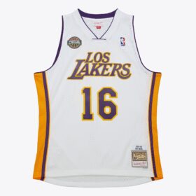 Men's Pau Gasol White Los Angeles Lakers 2008/09 Hardwood Classics Noche Latina Swingman Jersey