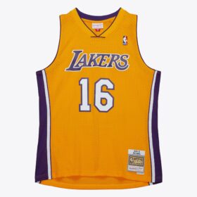 Men's Pau Gasol Gold Los Angeles Lakers 2009/10 Hardwood Classics Swingman Jersey