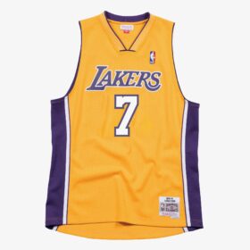 Men's Lamar Odom Gold Los Angeles Lakers 2009/10 Hardwood Classics Swingman Player Jersey