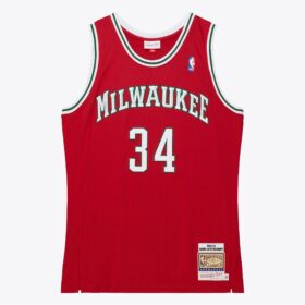 Men's Giannis Antetokounmpo Red Milwaukee Bucks 2014/15 Jersey