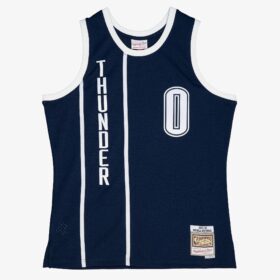 Men's Russell Westbrook Navy Oklahoma City Thunder 2015/16 Hardwood Classics Swingman Player Jersey