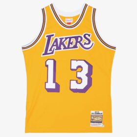 Men's Wilt Chamberlain Gold Los Angeles Lakers 1971/72 Hardwood Classics Player Jersey