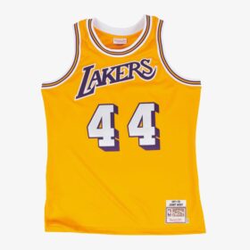 Men's Jerry West Gold Los Angeles Lakers 1971/72 Hardwood Classics Player Jersey