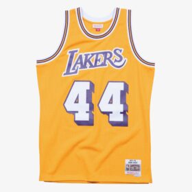 Men's Jerry West Gold Los Angeles Lakers 1971/72 Hardwood Classics Swingman Player Jersey