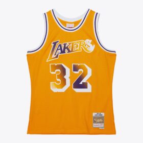 Men's Magic Johnson Gold Los Angeles Lakers 1984/85 Big Face 7.0 Swingman Jersey