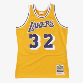 Men's Magic Johnson Gold Los Angeles Lakers 1984/85 Hardwood Classics Player Jersey