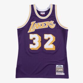 Men's Magic Johnson Purple Los Angeles Lakers 1984/85 Hardwood Classics Player Jersey