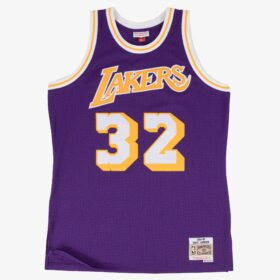 Men's Magic Johnson Purple Los Angeles Lakers 1984/85 Hardwood Classics Swingman Player Jersey