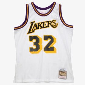 Men's Magic Johnson White Los Angeles Lakers 1984/85 Hardwood Classics Swingman Player Jersey