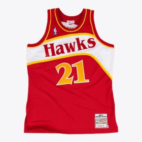 Men's Dominique Wilkins Red Atlanta Hawks 1986/87 Hardwood Classics Player Jersey