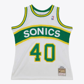 Men's Shawn Kemp White Seattle SuperSonics Hardwood Classics 1994/95 Swingman Jersey