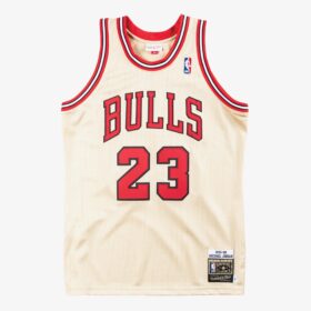 Men's Michael Jordan Gold Chicago Bulls Hardwood Classics 1995/96 Premium Player Jersey