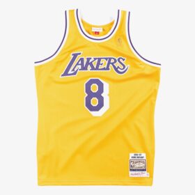 Men's Kobe Bryant Gold Los Angeles Lakers 1996/97 Hardwood Classics Player Jersey