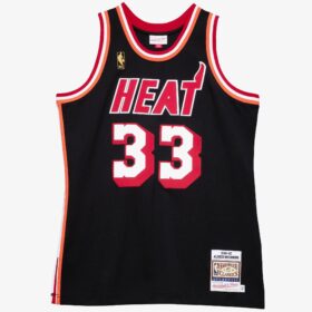 Men's Alonzo Mourning Black Miami Heat 1996/97 Hardwood Classics Player Jersey