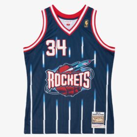 Men's Hakeem Olajuwon Navy Houston Rockets 1996/97 Hardwood Classics Player Jersey