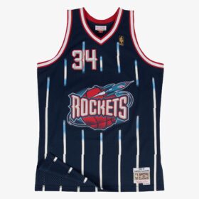 Men's Hakeem Olajuwon Navy Houston Rockets 1996/97 Hardwood Classics Swingman Player Jersey