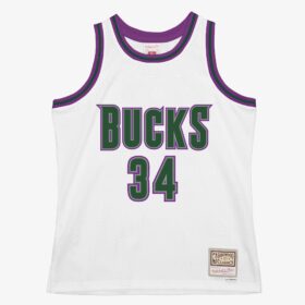 Men's Ray Allen White Milwaukee Bucks 1996/97 Hardwood Classics Swingman Player Jersey