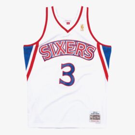 Men's Allen Iverson White Philadelphia 76ers 1996/97 Hardwood Classics Swingman Player Jersey