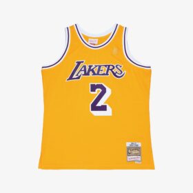 Men's Derek Fisher Gold Los Angeles Lakers 1996/97 Hardwood Classics Swingman Player Jersey