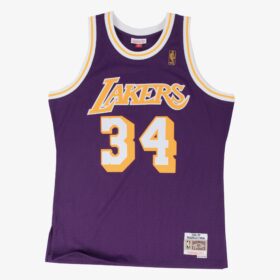 Men's Shaquille O'Neal Purple Los Angeles Lakers 1996/97 Hardwood Classics Swingman Player Jersey