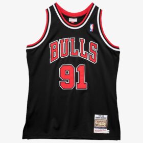 Men's Dennis Rodman Black Chicago Bulls 1997/98 Jersey