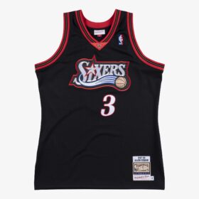 Men's Allen Iverson Black Philadelphia 76ers 1997/98 Jersey