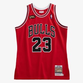 Men's Michael Jordan Red Chicago Bulls 1997/98 Basket Ball Finals Road Jersey