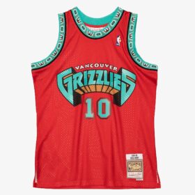 Men's Mike Bibby Red Vancouver Grizzlies 1998/99 Hardwood Classics Reload 2.0 Swingman Jersey