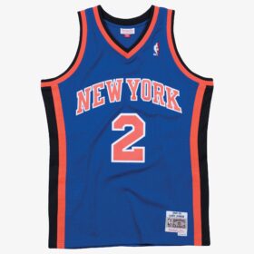 Men's Larry Johnson Blue New York Knicks 1998/99 Hardwood Classics Swingman Player Jersey