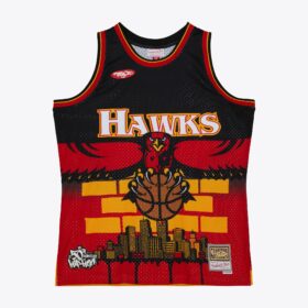 Men's  Black Atlanta Hawks M&N x Basket Ball x Tats Cru Fashion Jersey