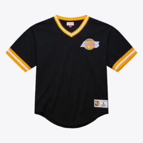 Men's  Black Los Angeles Lakers Mesh Fashion V-Neck Jersey