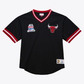 Men's  Charcoal Chicago Bulls Mesh Fashion V-Neck Jersey