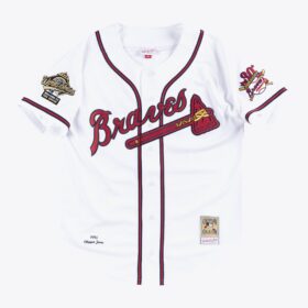 Men's Chipper Jones White Atlanta Braves Cooperstown Collection 1995 Player Jersey