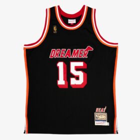 Men's DREAMER x Mitchell & Ness Black Miami Heat Hardwood Classics Fashion Jersey