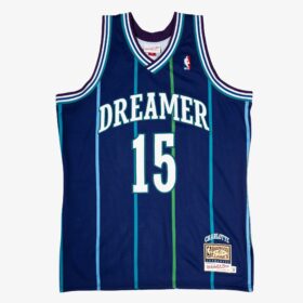 Men's DREAMER x Mitchell & Ness Blue Charlotte Hornets Hardwood Classics Fashion Jersey