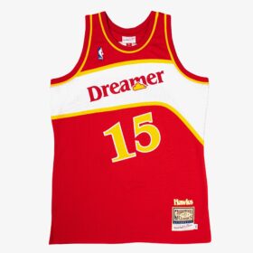 Men's DREAMER x Mitchell & Ness Red Atlanta Hawks Hardwood Classics Fashion Jersey