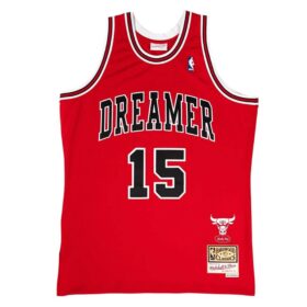 Men's DREAMER x Mitchell & Ness Red Chicago Bulls Hardwood Classics Fashion Jersey