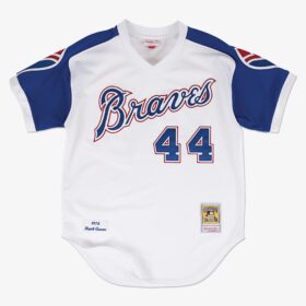 Men's Hank Aaron White Atlanta Braves Cooperstown Collection 1974 Player Jersey