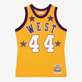 Men's Jerry West Gold Hardwood Classics 1972  BasketBallAll-Star Game Jersey