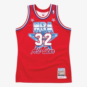 Men's Magic Johnson Red Hardwood Classics 1991  BasketBallAll-Star Game Jersey