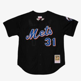 Men's  Mike Piazza Black New York Mets 2000 Cooperstown Collection Player Jersey