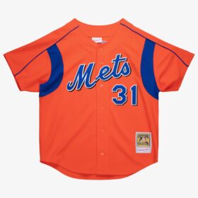 Men's Mike Piazza Orange New York Mets Cooperstown Collection 2004 Batting Practice Player Jersey