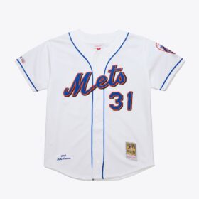 Men's Mike Piazza White New York Mets Cooperstown Collection 2001 Player Jersey